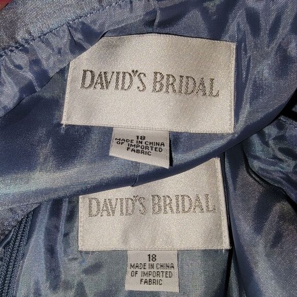 David's Bridal Nwt three-quarter sleeve shantung short jacket dress motb 18 - Picture 8 of 15